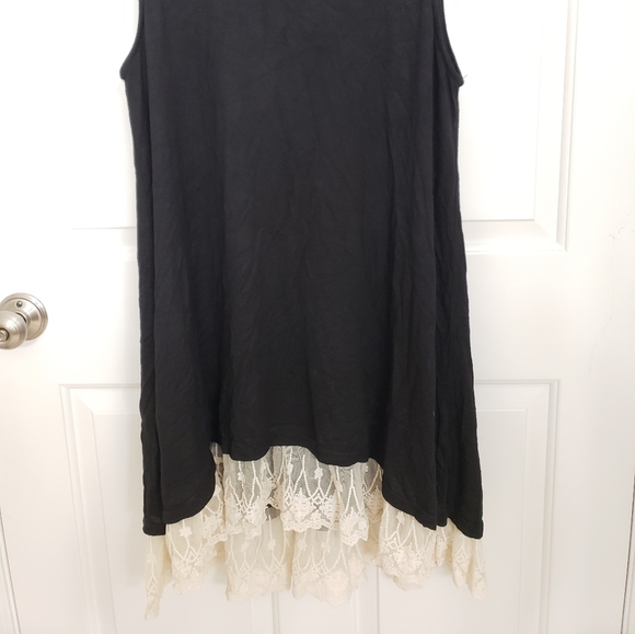 Flying Daisy Black and Lace Sleeveless Dress - Picture 2 of 5